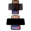 iPhone 15 Pro (6,1") előlapi üvegfólia, 9H, edzett, fekete keret, betekintés védelem, Full Glue, Privacy