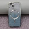 iPhone 15 Plus (6.7") hátlap tok, TPU tok, kamera védelem, csillámos, ezüst-kék, Glitter Chrome Mag