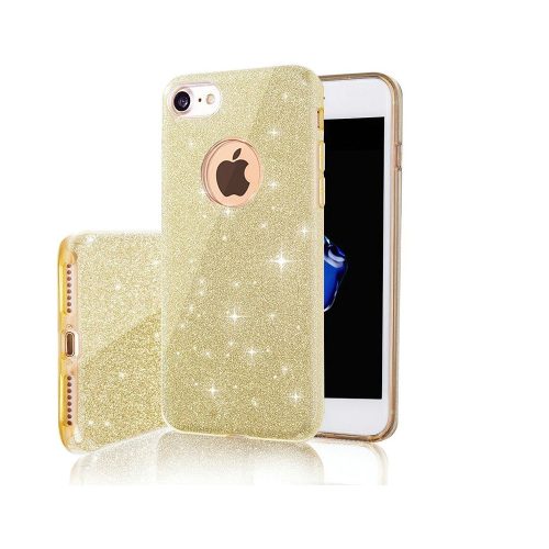 iPhone 7 / 8 / SE 2020 / SE 2022 szilikon tok, csillámos, hátlap tok, arany, Glitter