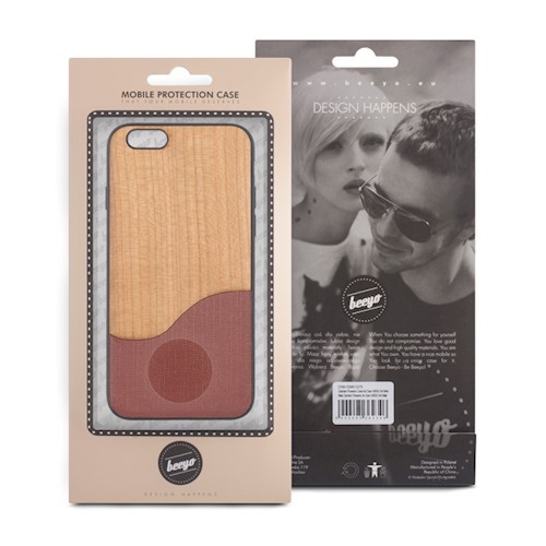 Beeyo Wave Samsung J330 Galaxy J3 2017 EU fa és gesztenyebarna szövet hátlap tok