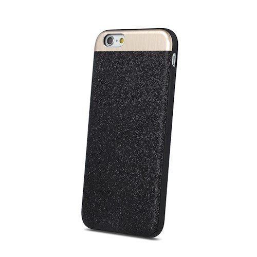 Beeyo Glossy Samsung A320 Galaxy A3 2017 fekete csillámos hátlap tok