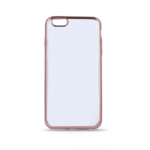LG K8 2017 szilikon tok, átlátszó / rose gold, színes keretes
