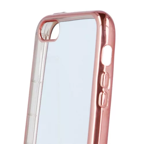 LG K8 2017 szilikon tok, átlátszó / rose gold, színes keretes