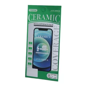   Samsung Galaxy A15 4G/5G előlapi üvegfólia, fekete keret, 9H, 0.33mm, SM-A155, SM-A156, 9D Ceramic Glass