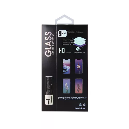 Samsung Galaxy S24 Plus előlapi üvegfólia, fekete, hajlított, 0.4mm, 9H, full glue, SM-S926, 6D 