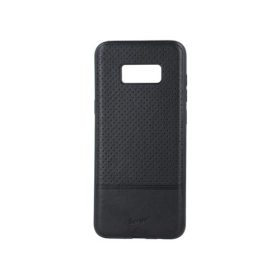   Beeyo Premium Huawei Y5 2018 / Honor 7S fekete műbőr bevonatos szilikon tok