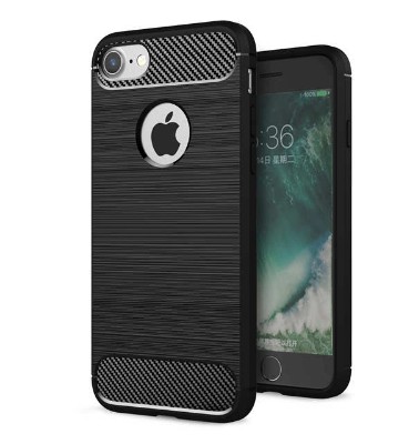 Carbon Fiber iPhone 6 6S Plus (5,5") fekete szilikon tok