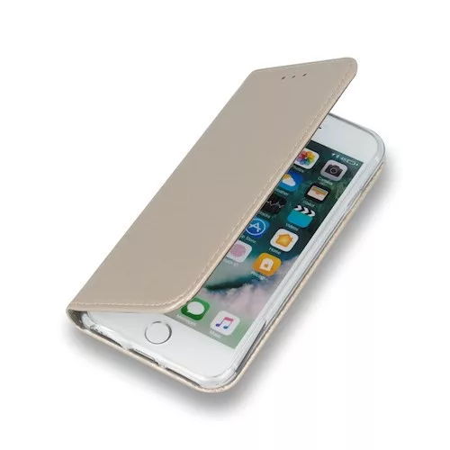 iPhone XS Max (6,5") telefon tok, könyvtok, notesz tok, oldalra nyíló tok, mágnesesen záródó, arany, Smart Magnetic