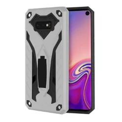   Samsung Galaxy J6 Plus ütésálló hátlap tok, kitámasztható, szürke, SM-J610, Defender Stand