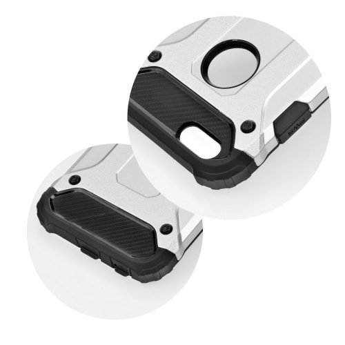 Samsung Galaxy J6 Plus 2018 ütésálló hátlap tok, ezüst, SM-J610, Armor