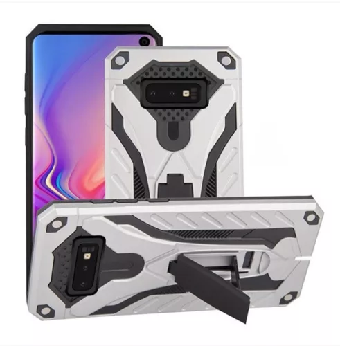 Samsung Galaxy S10 Lite ütésálló hátlap tok, kitámasztható, szürke, SM-G770, Defender Stand