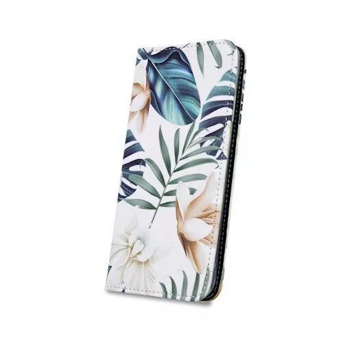 iPhone XS Max (6,5") telefon tok, könyvtok, oldalra nyíló tok, mágnesesen záródó, virág mintás, Smart Trendy Orchid
