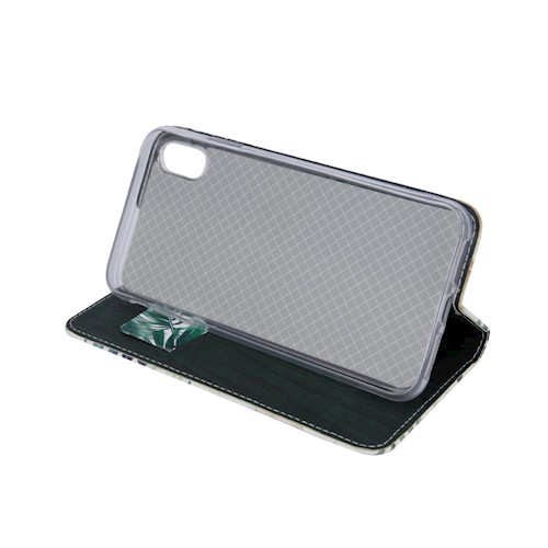 iPhone XS Max (6,5") telefon tok, könyvtok, oldalra nyíló tok, mágnesesen záródó, virág mintás, Smart Trendy Orchid