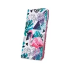 iPhone XS Max (6,5") telefon tok, könyvtok, oldalra nyíló tok, mágnesesen záródó, flamingo mintás, Smart Trendy Flamingo