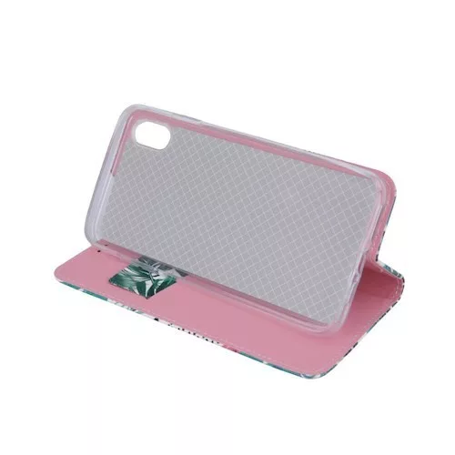 iPhone XS Max (6,5") telefon tok, könyvtok, oldalra nyíló tok, mágnesesen záródó, flamingo mintás, Smart Trendy Flamingo