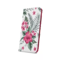   iPhone XS Max (6,5") telefon tok, könyvtok, oldalra nyíló tok, mágnesesen záródó, virág mintás, Smart Trendy Exotic Flower