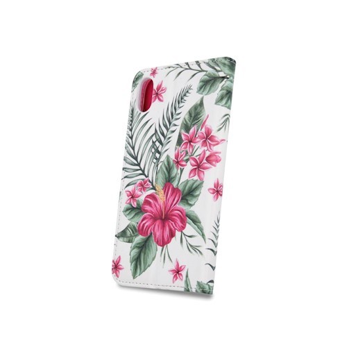 iPhone XS Max (6,5") telefon tok, könyvtok, oldalra nyíló tok, mágnesesen záródó, virág mintás, Smart Trendy Exotic Flower