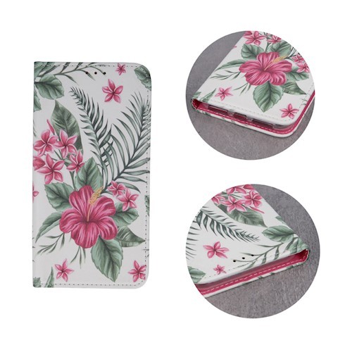 iPhone XS Max (6,5") telefon tok, könyvtok, oldalra nyíló tok, mágnesesen záródó, virág mintás, Smart Trendy Exotic Flower
