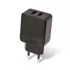 Hálózati töltőfej, 2xUSB, fekete, 2.4A / 12W, Maxlife MXTC-02