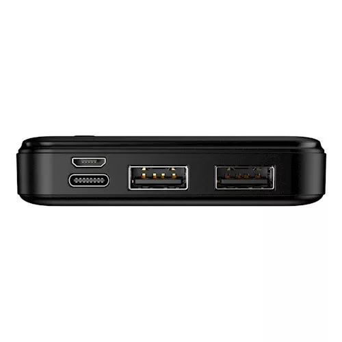 Power Bank, 2xUSB / 1xType-C / micro USB, 10000 mAh, 2.4A, fekete, Maxlife MXPB-01