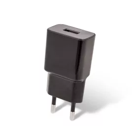   Hálózati gyors töltőfej, 1x USB, 2.4A / 12W, fekete, Setty