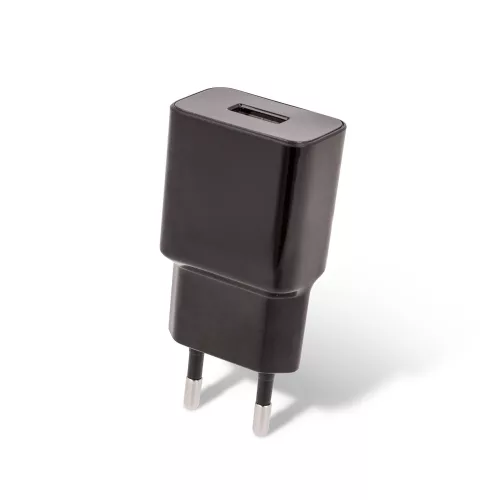 Hálózati gyors töltőfej, 1x USB, 2.4A / 12W, fekete, Setty