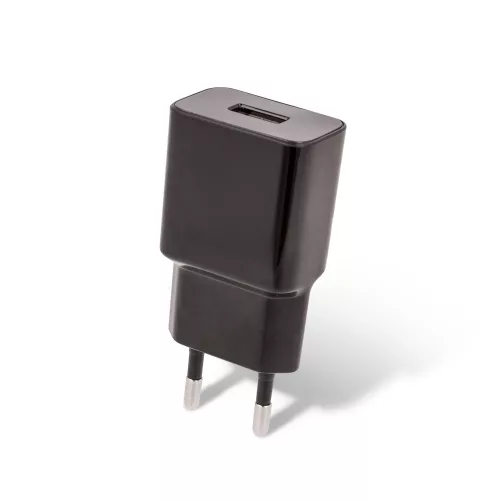 Hálózati gyors töltőfej, 1x USB, 2.4A / 12W, fekete, Setty