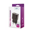 Hálózati gyors töltőfej, 1x USB, 2.4A / 12W, fekete, Setty