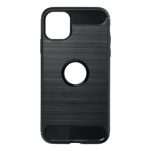 iPhone 11 (6,1") szilikon tok, fekete, Carbon fiber