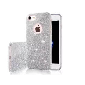   iPhone 11  (6,1") szilikon tok, csillámos, hátlap tok, ezüst, Glitter