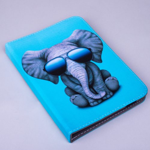 Univerzális tablet könyvtok, mintás, 9"-10", Elephant