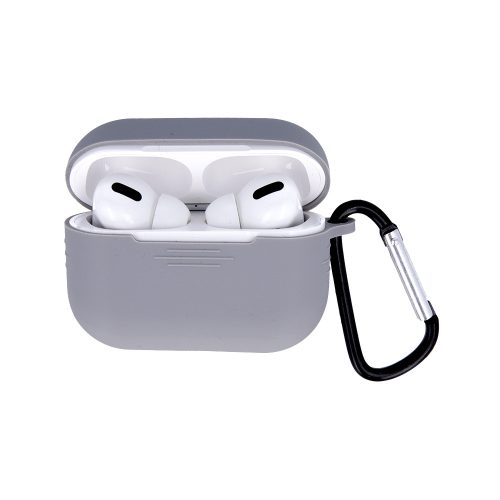 Airpods Pro szilikon tok akasztóval, szürke