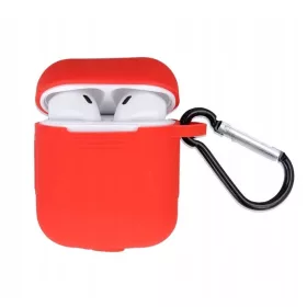 Airpods / AirPods2 szilikon tok akasztóval, piros