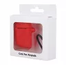 Airpods / AirPods2 szilikon tok akasztóval, piros