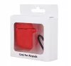 Airpods / AirPods2 szilikon tok akasztóval, piros