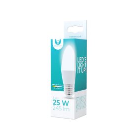   LED izzó E27 / C37, 3W, 4500K, 245lm, semleges fehér fény, Forever Light