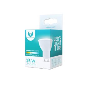   LED izzó GU10, 3W, 4500K, 245lm, semleges fehér fény, Forever Light