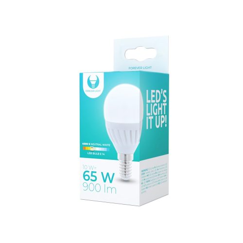 LED izzó E14 / G45, 10W, 4000K, 900lm, semleges fehér fény, Forever Light