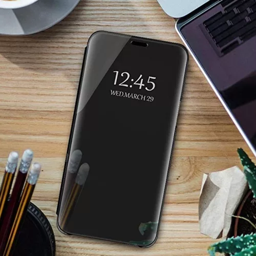 Smart Clear View Samsung A426 Galaxy A42 5G fekete okos könyvtok