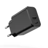 Hálózati gyors töltőfej, 1x USB / 1x Type-C, 3A / 20W, fekete, Setty