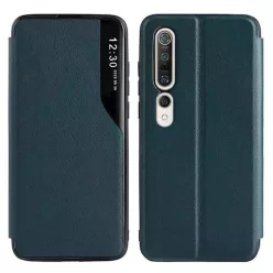   Xiaomi Redmi Note 10 4G / Note 10S okos könyvtok, zöld, Smart view TPU 