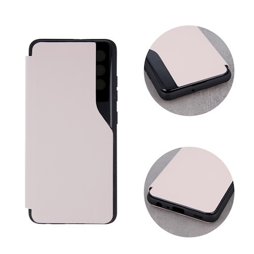 Smart view TPU Samsung A02S világos rózsaszín okos könyvtok SM-A025