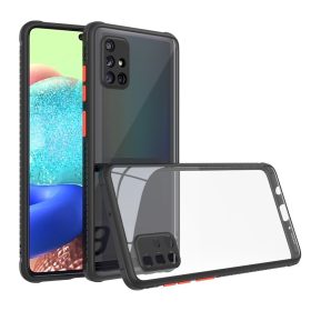   Samsung Galaxy A22 4G ütésálló hátlap tok, PC / TPU, átlátszó/fekete, SM-A225, Defender Hybrid
