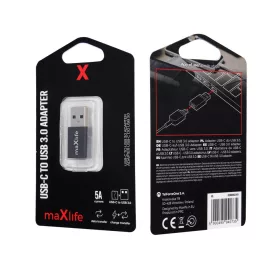 Type-C - USB-A OTG adapter, fekete, 60W / 5A, Maxlife