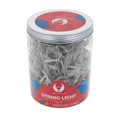 Fényfüzér 240 leddel, 3+19.2M, több színű, IP44, Forever Light String Light