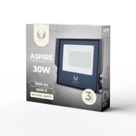   Led fényszóró, természetes fehér fény, 4500K, 3300lm, 30W, IP66, Forever Light Aspire