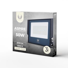   Led fényszóró, természetes fehér fény, 4500K, 5500lm, 50W, IP66, Forever Light Aspire