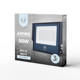   Led fényszóró, hideg fehér fény, 6000K, 5500lm, 50W, IP66, Forever Light Aspire