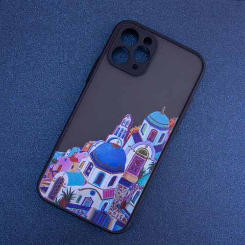iPhone 12 (6.1") hátlap tok, TPU tok, fekete, Ultra Trendy City 2