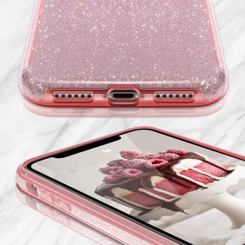 Xiaomi Redmi Note 11 4G / 11S szilikon tok, csillámos, hátlap tok, pink, Glitter